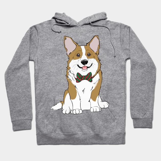 Christmas Corgi Hoodie by rmcbuckeye